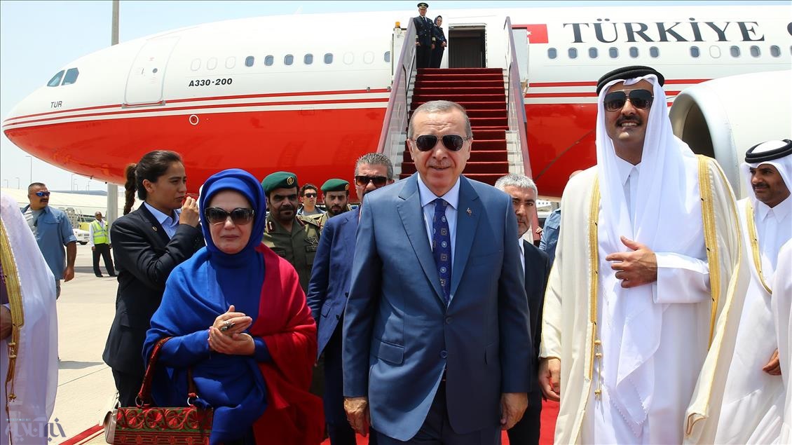 عکس| استقبال گرم امیر قطر از اردوغان